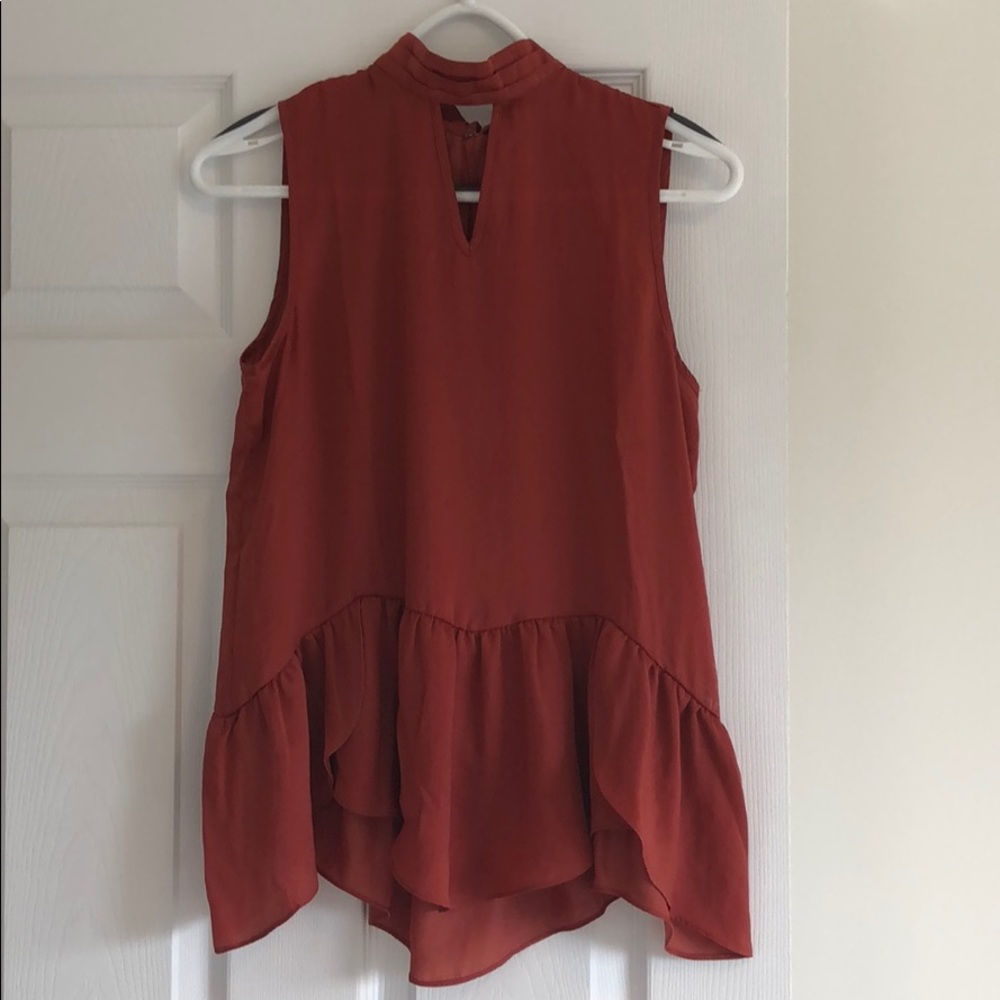 RW & Co. Red Silky Sleeveless Top